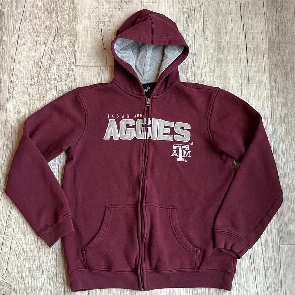 Texas A&M Aggies Jacket Youth‎ XL Knit Football NCAA Hoodie Full Zip